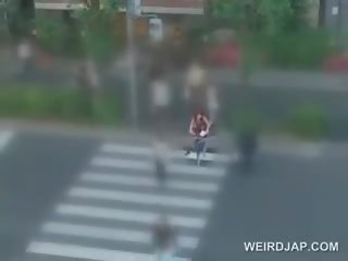 Superior Japanese femme fatale Masturbates With Dildo On Her Bike