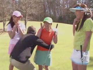 Erika hiramatsu neemt twee clubs rechts na golf -uncensored jav-