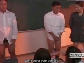 Subtitled riietes naine paljaste meestega bottomless jaapan üliõpilased kool kiusasid