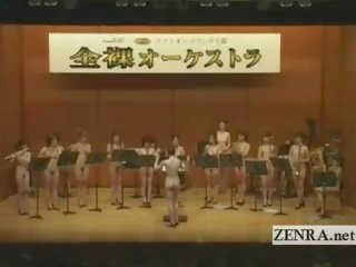 Nudista japonesa av estrellas en la stark desnudo orchestra