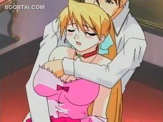 Fabulous blonde anime mistress gets pussy finger teased