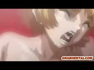 Nhật bản damsel hentai với dội lên ngực xúc tu
