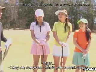 Asiatico golf chiamata ragazza prende scopata su il ninth foro