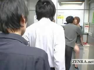 E çuditëshme japoneze post zyrë ofron gjoksmadhe gojore x nominal video bankomat