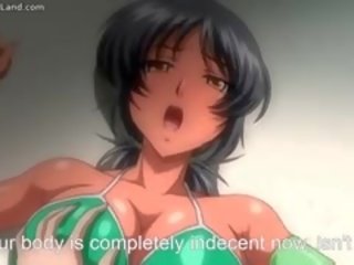 Bystiga animen tonårs i captivating baddräkt jizzed part6