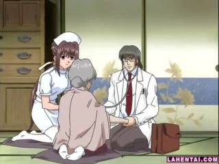 Hentai nurse sucks and gets fucked outdoors
