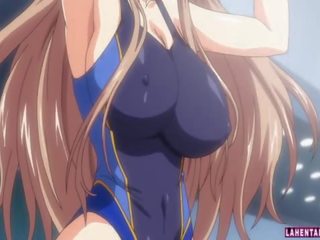 Hentaý goddess in swimsuit gives tittyfuck