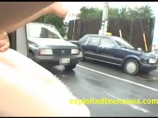 Japanese Public x rated video In Mini Van Traffic For All To See Pussy